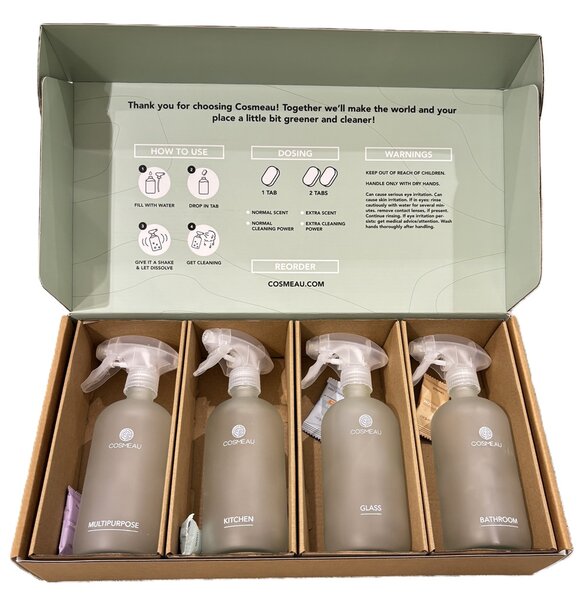 starterkit voor cosmeau schoonmaakmiddelen