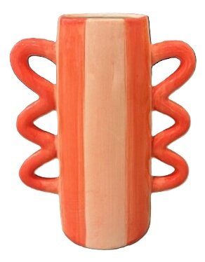 vaas gestreept roze met perzik