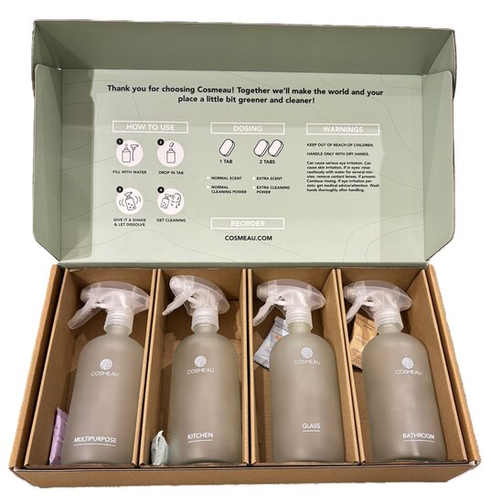 starterkit voor cosmeau schoonmaakmiddelen