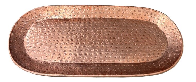 koperkleurig dienblad, perfect in een werelds interieur