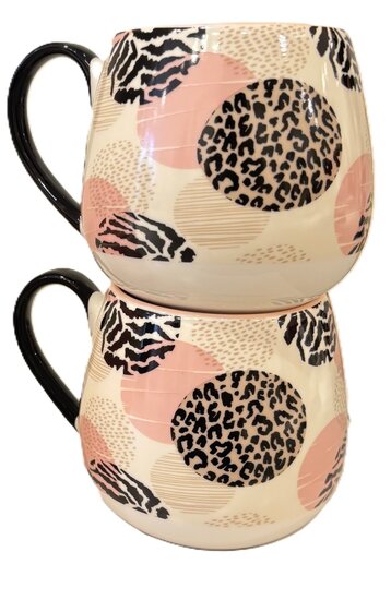 mokken, roze met dierenprint