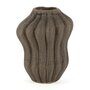 Donkerbruine Japandi Vaas met Ribbel Design